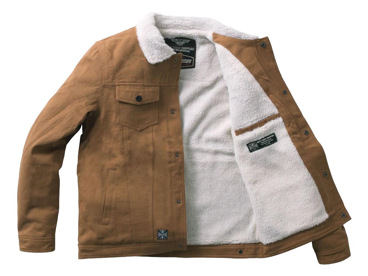 West Coast Choppers Sherpa Lined Canvas Jacket Duck West Coast Choppers