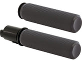 Arlen Ness Knurled Fusion Grips Black Rubber, Black Endcap 1" Throttle By Wire (Switch Housing Sensor) Arlen Ness Default Title