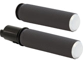Arlen Ness Knurled Fusion Grips Black Rubber, Chrome Endcap 1" Throttle By Wire (Switch Housing Sensor) Arlen Ness Default Title
