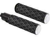 Arlen Ness Diamond Grips Black Rubber, Chrome Endcap 1" Throttle By Wire (Switch Housing Sensor) Arlen Ness Default Title