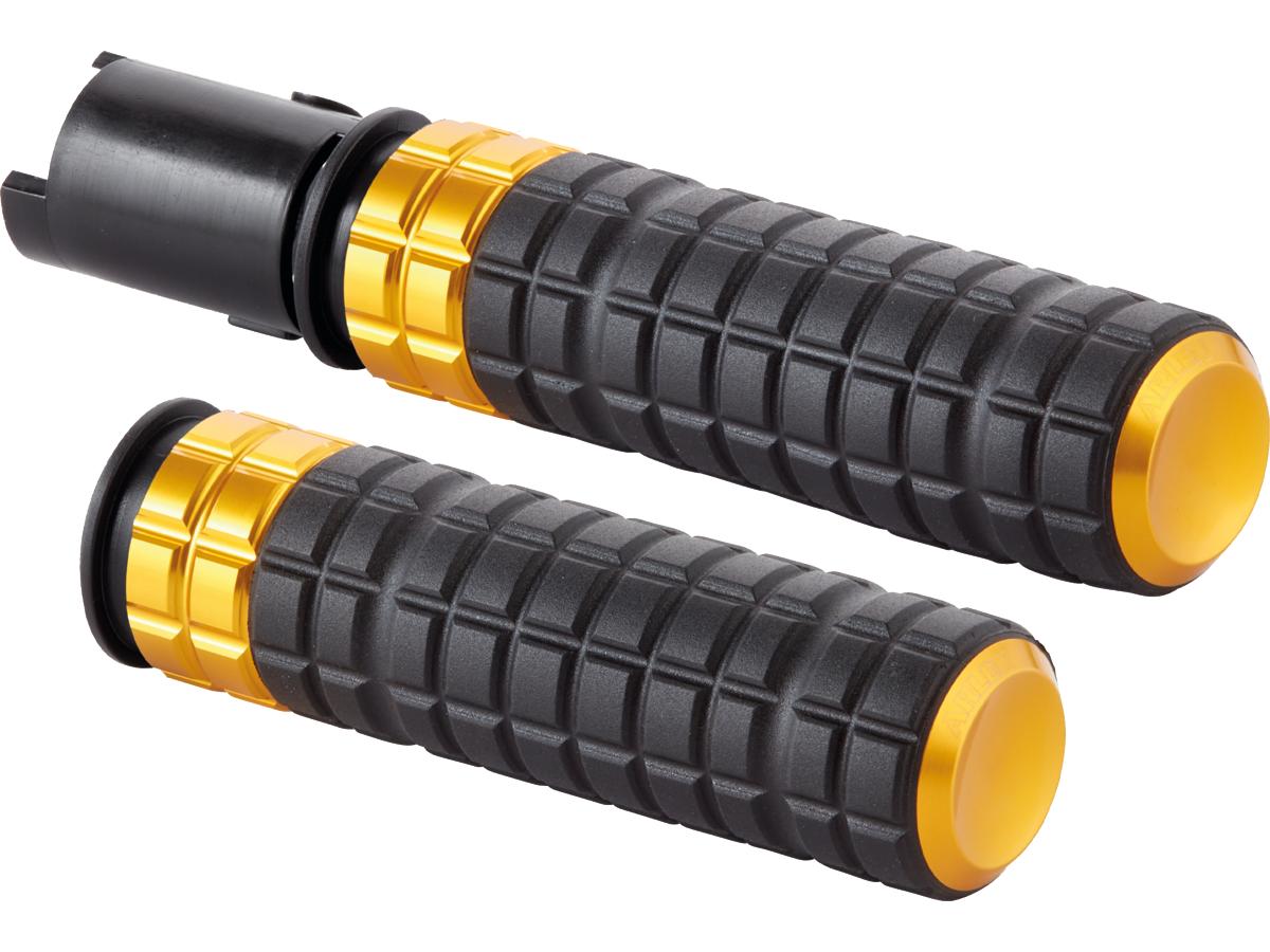 Arlen Ness Speedliner Grips Black Rubber, Gold Inner Collar And Endcap 1" Throttle By Wire (Switch Housing Sensor) Arlen Ness Default Title