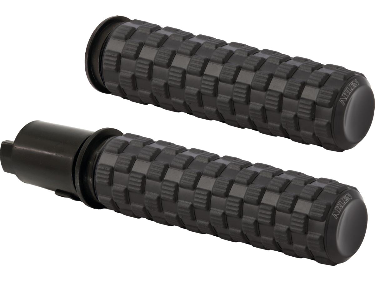 Arlen Ness Air Trax Grips Black Rubber, Black Endcaps 1" Throttle By Wire (Switch Housing Sensor) Arlen Ness Default Title