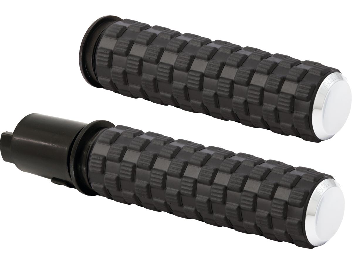 Arlen Ness Air Trax Grips Black Rubber, Chrome Endcaps 1" Throttle By Wire (Switch Housing Sensor) Arlen Ness Default Title