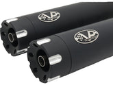 V Performance Double Slip On Muffler Set Endcap Revolver Black Ceramic Coated V Performance Default Title