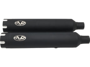 V Performance Double Slip On Muffler Set Endcap Revolver Black Ceramic Coated V Performance