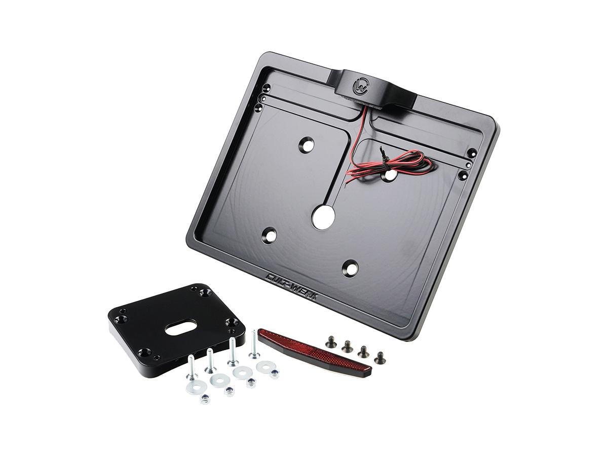 Cult Werk Mid Mount License Plate Bracket And Base Plate Kit V1, Austria: 210 X 170 Mm, Without 3 In 1 Turn Signals Black Satin Cult Werk Default Title
