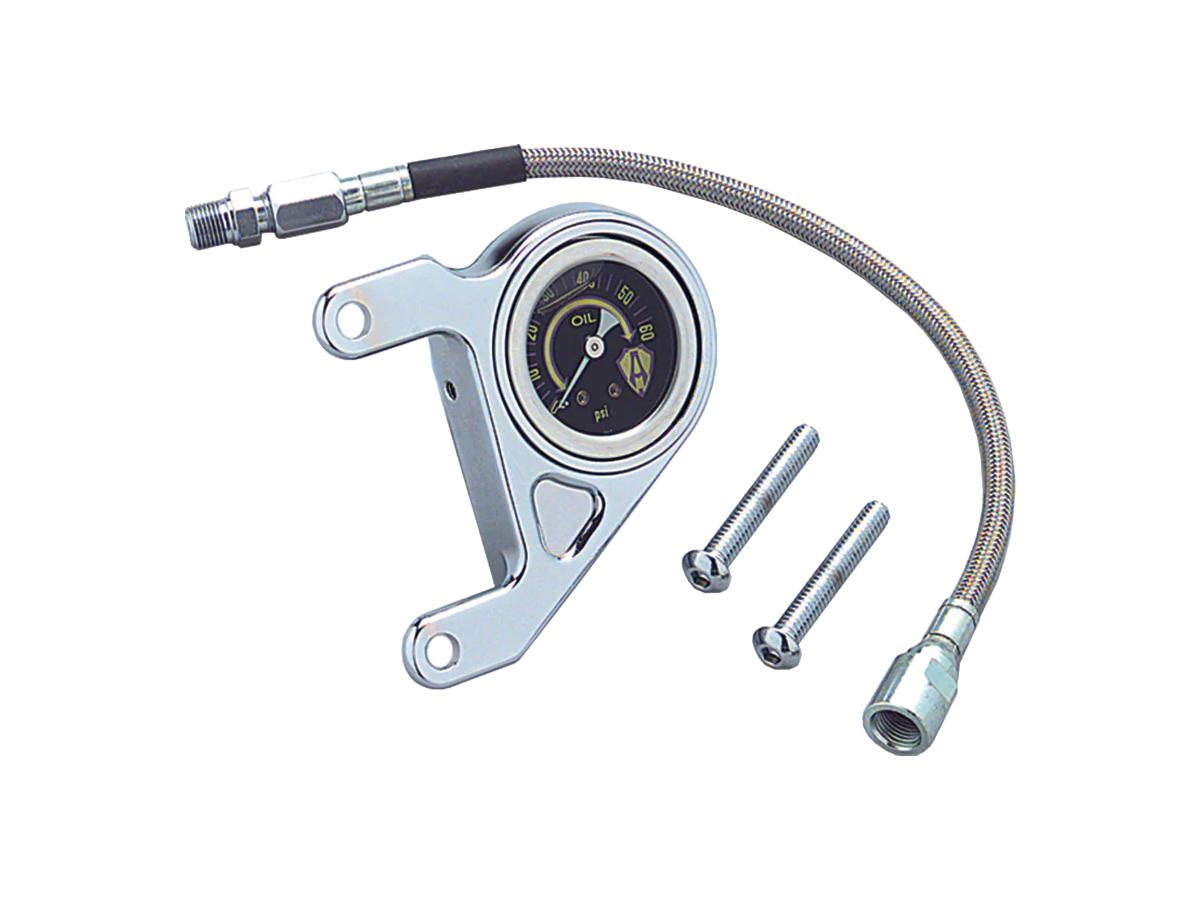 Arlen Ness Radius Oil Pressure Gauge Kit With Ness Logo, Chrome Chrome Arlen Ness Default Title