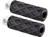 Arlen Ness Diamond Footpegs Black Rubber Peg, Black End Cap Male Mount Arlen Ness Default Title