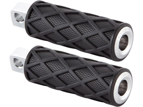 Arlen Ness Diamond Footpegs Black Rubber Peg, Chrome End Cap Male Mount Arlen Ness Default Title