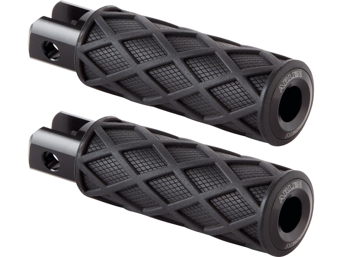 Arlen Ness Diamond Footpegs Black Rubber Peg, Black End Cap Arlen Ness Default Title