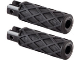 Arlen Ness Diamond Footpegs Black Rubber Peg, Black End Cap Arlen Ness Default Title