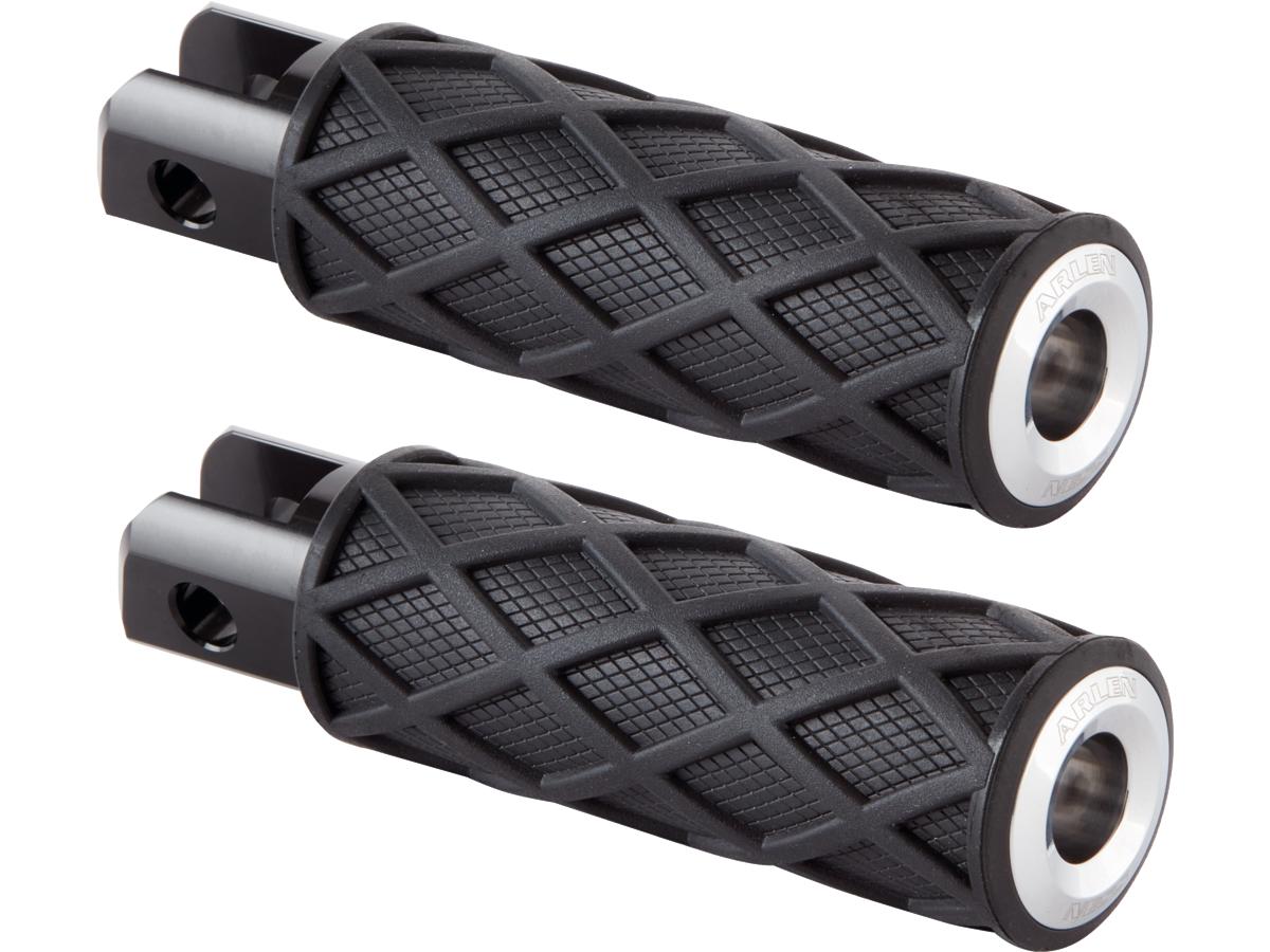 Arlen Ness Diamond Footpegs Black Rubber Peg, Chrome End Cap Arlen Ness Default Title