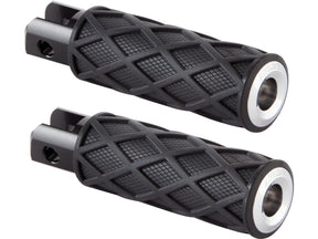 Arlen Ness Diamond Footpegs Black Rubber Peg, Chrome End Cap Arlen Ness Default Title