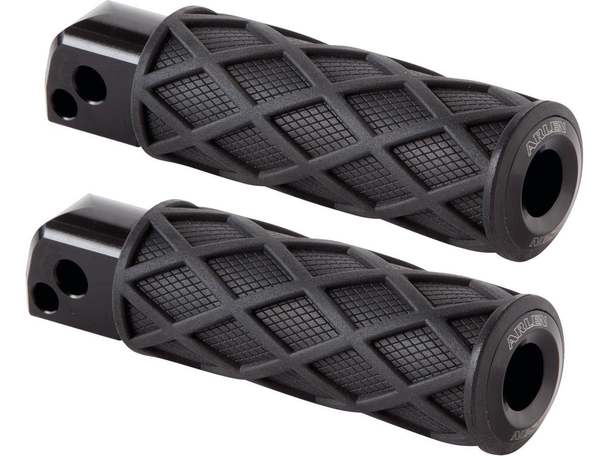 Arlen Ness Diamond Passenger Pegs Black Rubber Peg, Black End Cap Arlen Ness Default Title