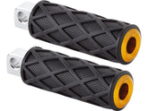 Arlen Ness Diamond Footpegs Black Rubber Peg, Gold End Cap Male Mount Arlen Ness Default Title