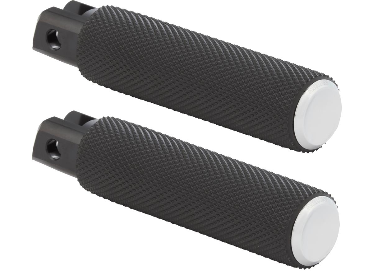 Arlen Ness Knurled Rubber Footpegs Black Rubber, Chrome Endcap Arlen Ness Default Title