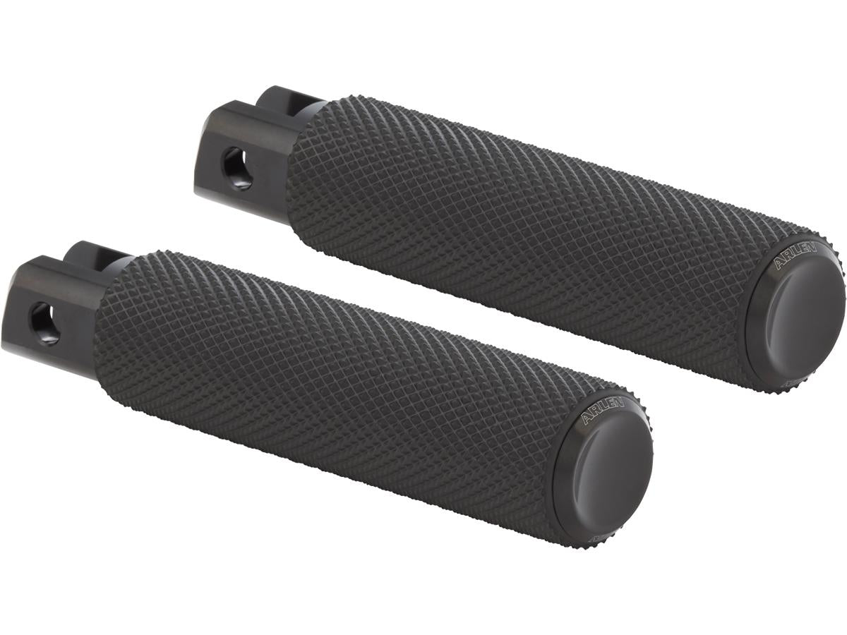 Arlen Ness Knurled Rubber Passenger Pegs Black Rubber, Black Endcap Arlen Ness Default Title