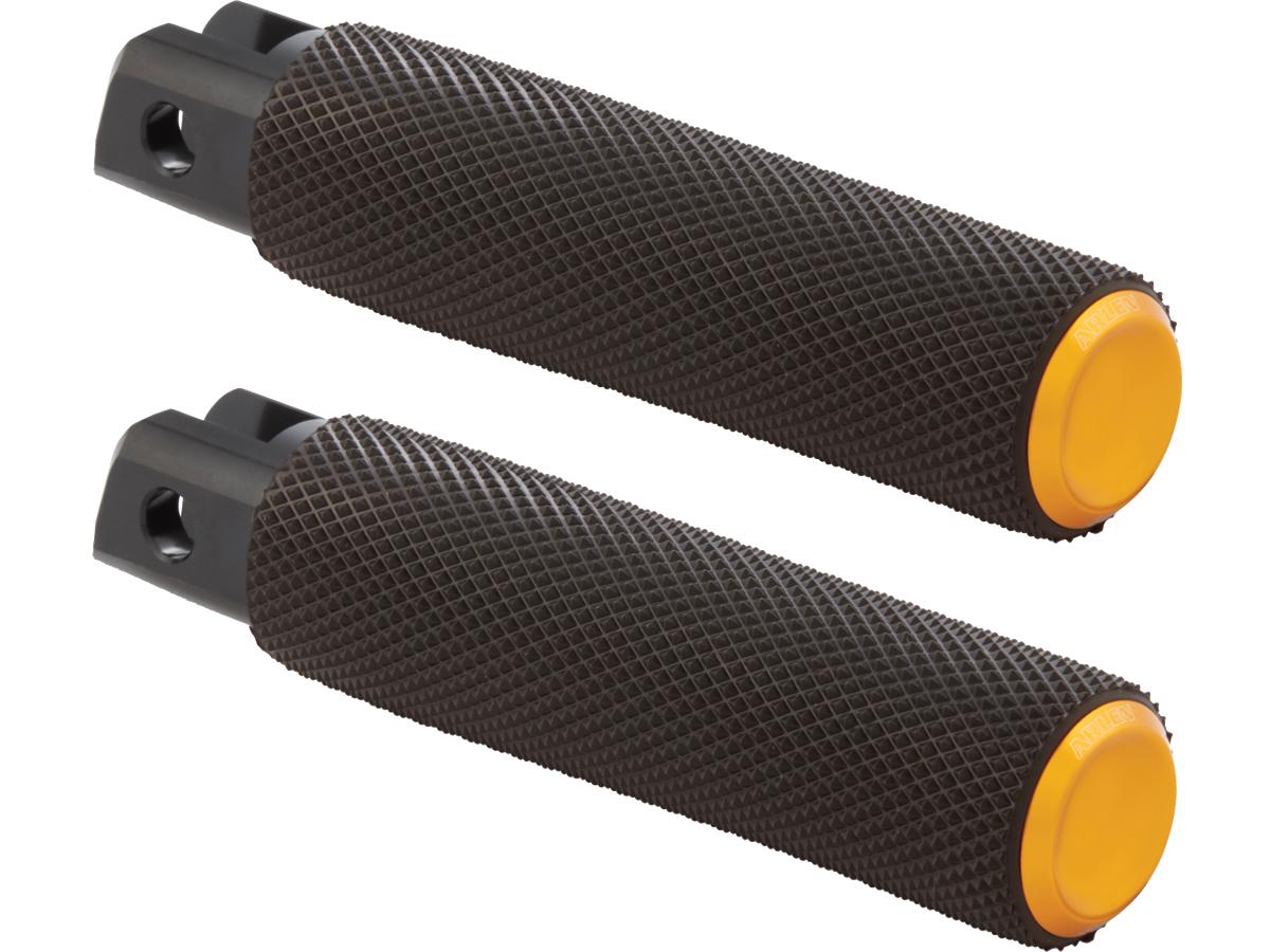 Arlen Ness Knurled Rubber Footpegs Black Rubber, Gold Endcap Arlen Ness Default Title