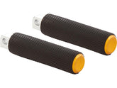 Arlen Ness Knurled Rubber Passenger Pegs Black Rubber, Gold Endcap Arlen Ness Default Title