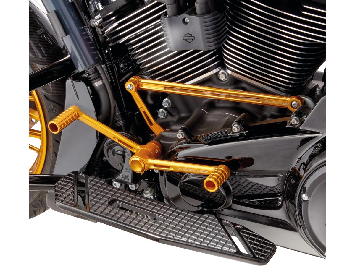Arlen Ness Speedliner Brake And Shift Arm Control Kit With Heel/Toe Shifters Gold Anodized Arlen Ness