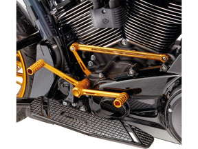 Arlen Ness Speedliner Brake And Shift Arm Control Kit With Solo (Toe ) Shifter Gold Anodized Arlen Ness
