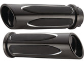 Arlen Ness Deep Cut Comfort Grips Black Anodized 1" Throttle Cables Arlen Ness Default Title