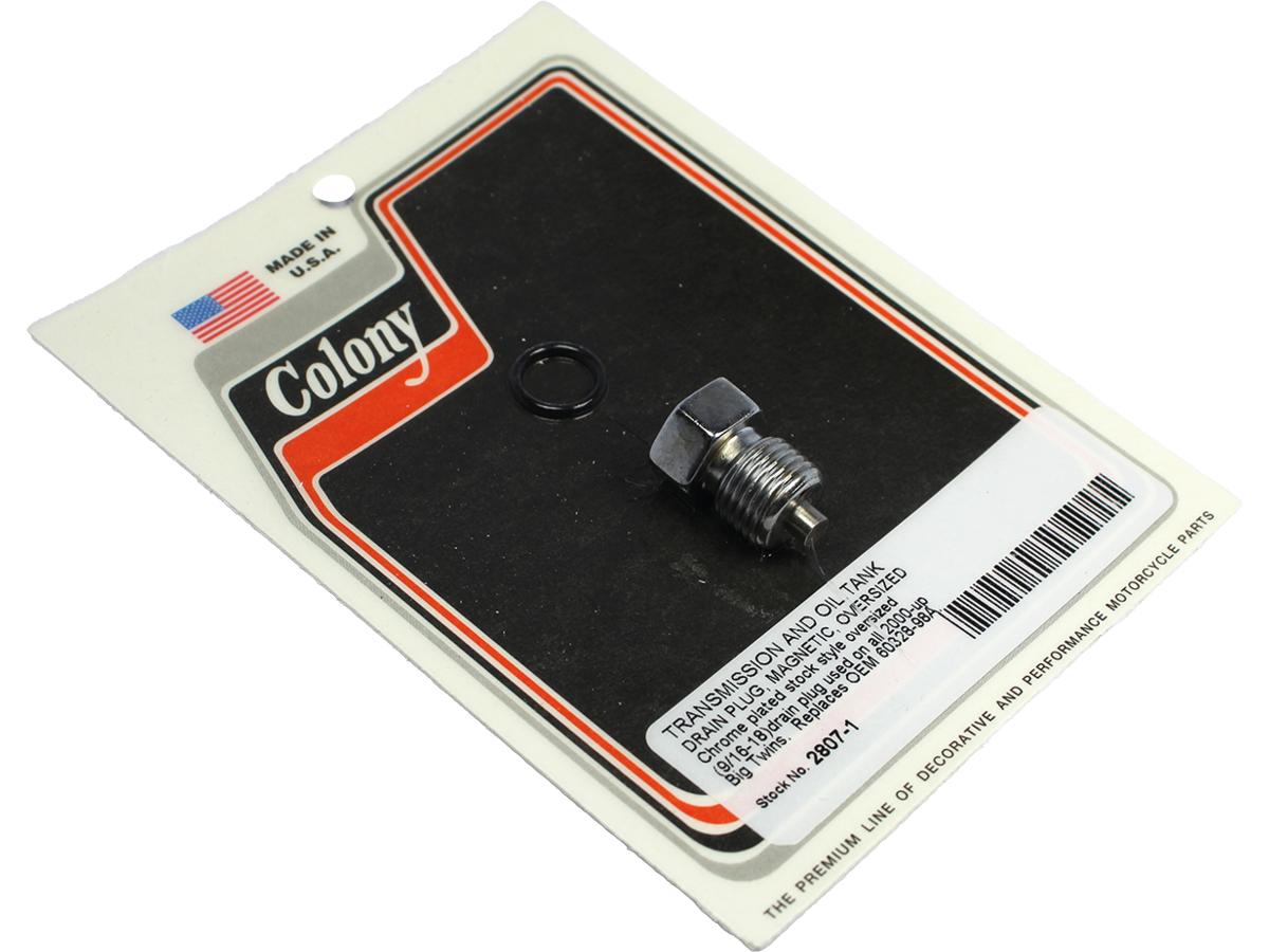 Colony Magnetic Transmission, Primary And Engine Oil Drain Plug Oversized Chrome 9/16" 18 Unf Colony Default Title