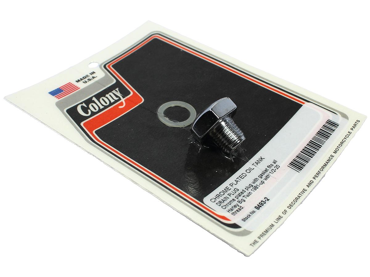 Colony Oil Tank Drain Plug Plug With Gasket Chrome 1/2" 20 Unf Colony Default Title