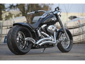 Thunderbike Rear Steel Fender For Twin Cam Softail (Narrow Frame) 200/18" Tire, With 3 In 1 Atto Integral Raw Thunderbike
