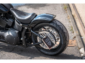 Thunderbike Rear Steel Fender For Twin Cam Softail (Narrow Frame) 200/18" Tire, With Taillight And Atto Integral Turn Signals Raw Thunderbike