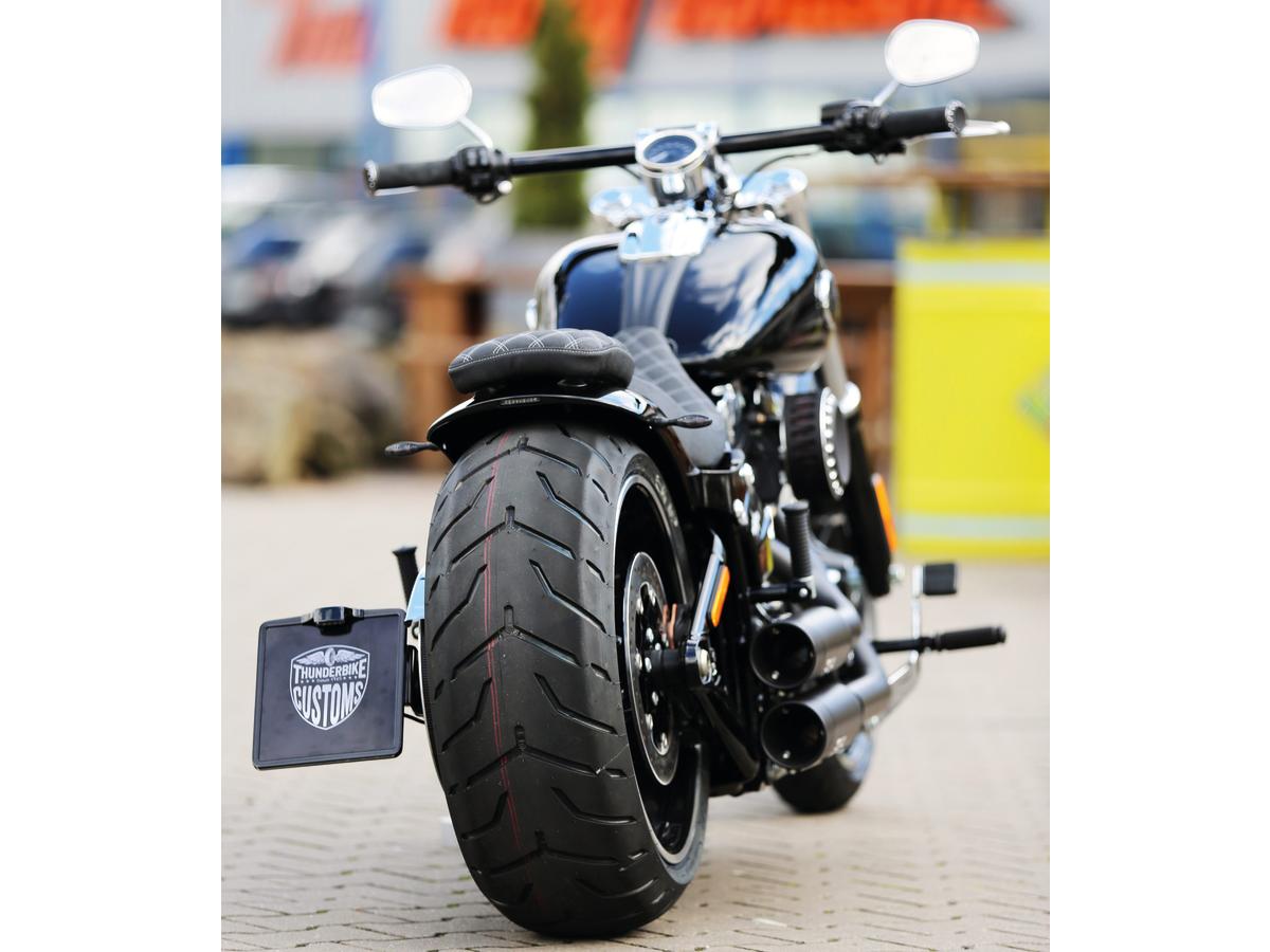 Thunderbike Rear Steel Fender For Twin Cam Softail (Wide Frame) 260/18" Tire, With Taillight Raw Thunderbike