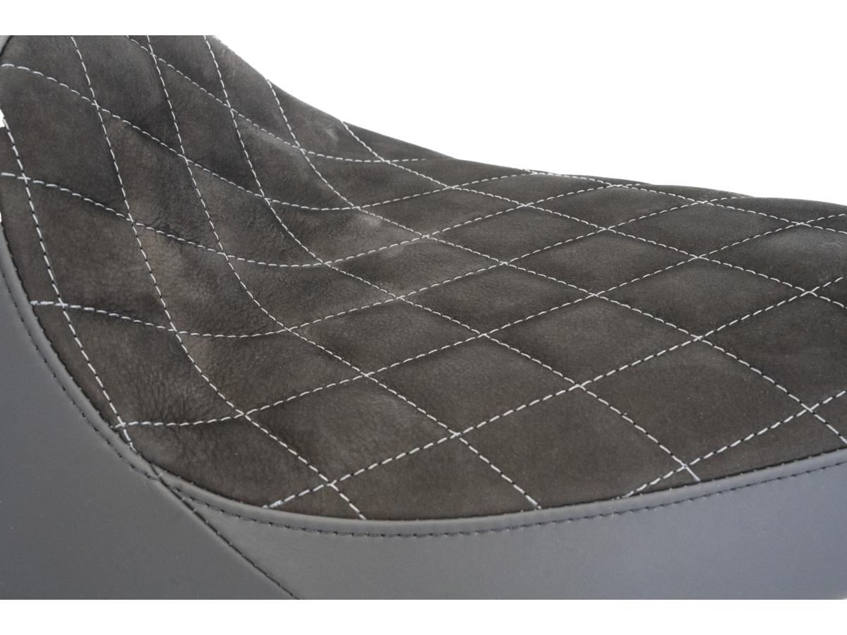 Thunderbike Nubuk Leather Solo Seat Diamond Stitch, For Thunderbike Steel Fender 260/18" And Oe Tank Black Thunderbike