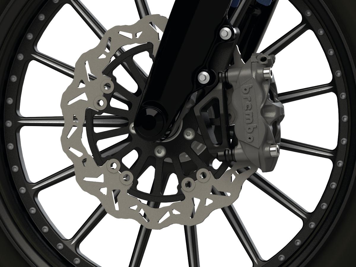 Thunderbike Radial Conversion Front Brake Caliper Adapter From 300 Mm To 340 Mm Brake Disc Black Front Left Each Thunderbike