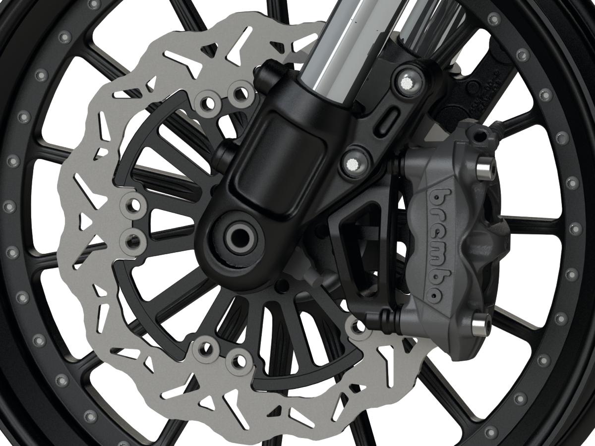 Thunderbike Radial Conversion Front Brake Caliper Adapter From 300 Mm To 340 Mm Brake Disc Black Front Left Right Set Thunderbike