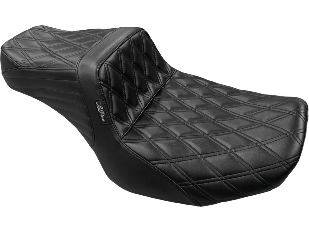 Le Pera Tailwhip Seat Double Diamond, Driver Seating: 12.5" Wide, Passenger Seating 7,5" Wide Black Vinyl Le Pera Default Title