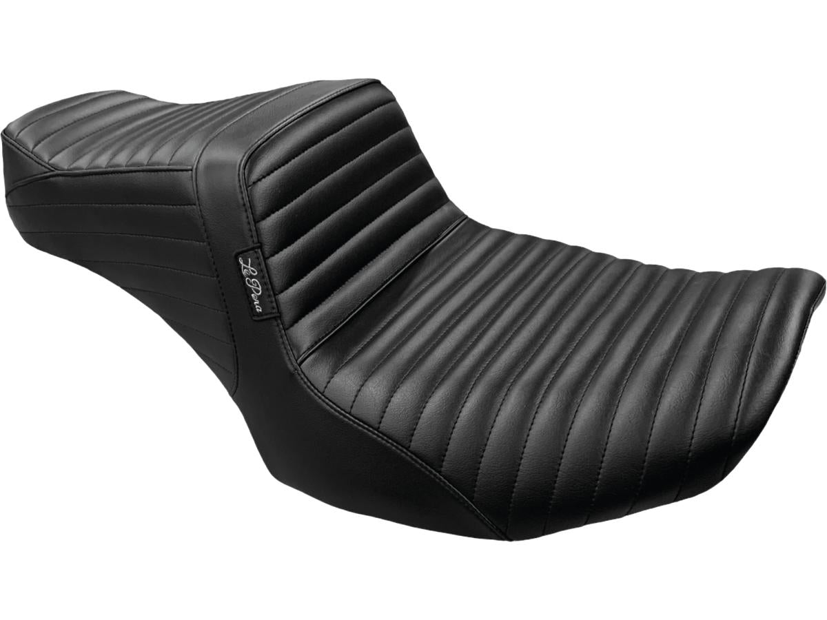 Le Pera Tailwhip Seat Pleated, Driver Seating: 12.5" Wide, Passenger Seating 7,5" Wide Black Vinyl Le Pera Default Title