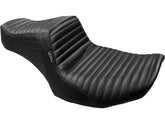 Le Pera Tailwhip Seat Pleated, Driver Seating: 12.5" Wide, Passenger Seating 7,5" Wide Black Vinyl Le Pera Default Title
