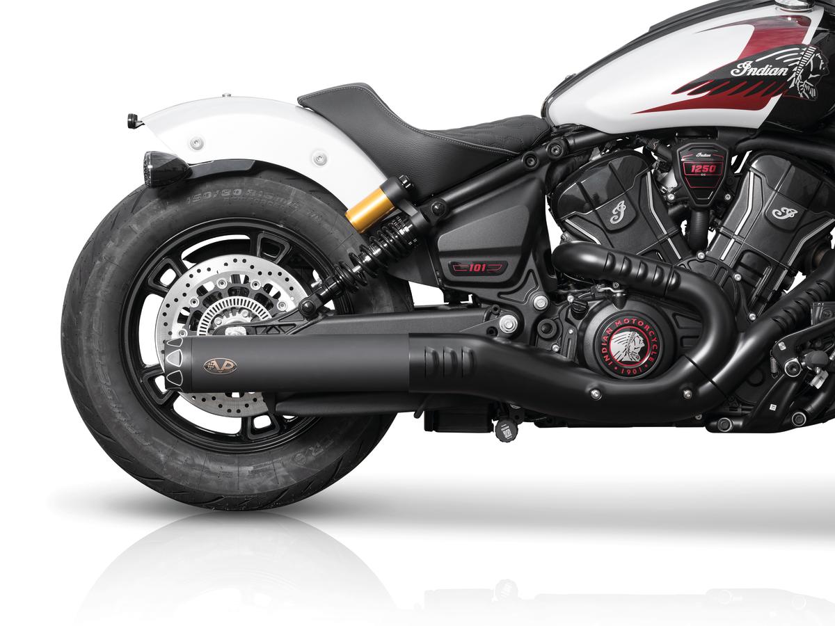 V Performance Single Slip On Muffler Set Black Cut Rebel End Cap, Euro 5+ Black Ceramic Coated V Performance
