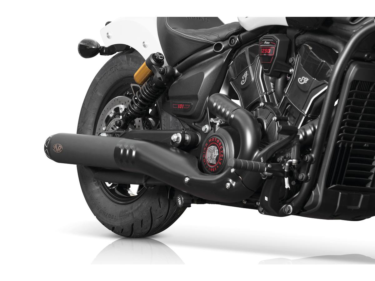 V Performance Single Slip On Muffler Set Black Cut Rebel End Cap, Euro 5+ Black Ceramic Coated V Performance