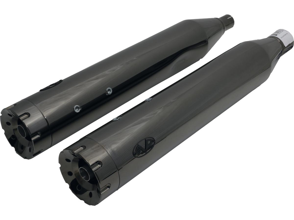 V Performance Double Slip On Muffler Set Endcap Revolver Dark Chrome V Performance Default Title
