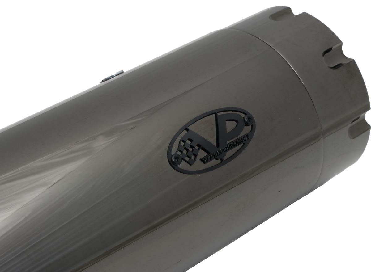 V Performance Double Slip On Muffler Set Endcap Revolver Dark Chrome V Performance