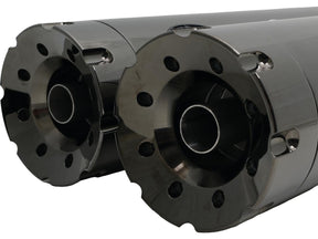 V Performance Double Slip On Muffler Set Endcap Revolver Dark Chrome V Performance