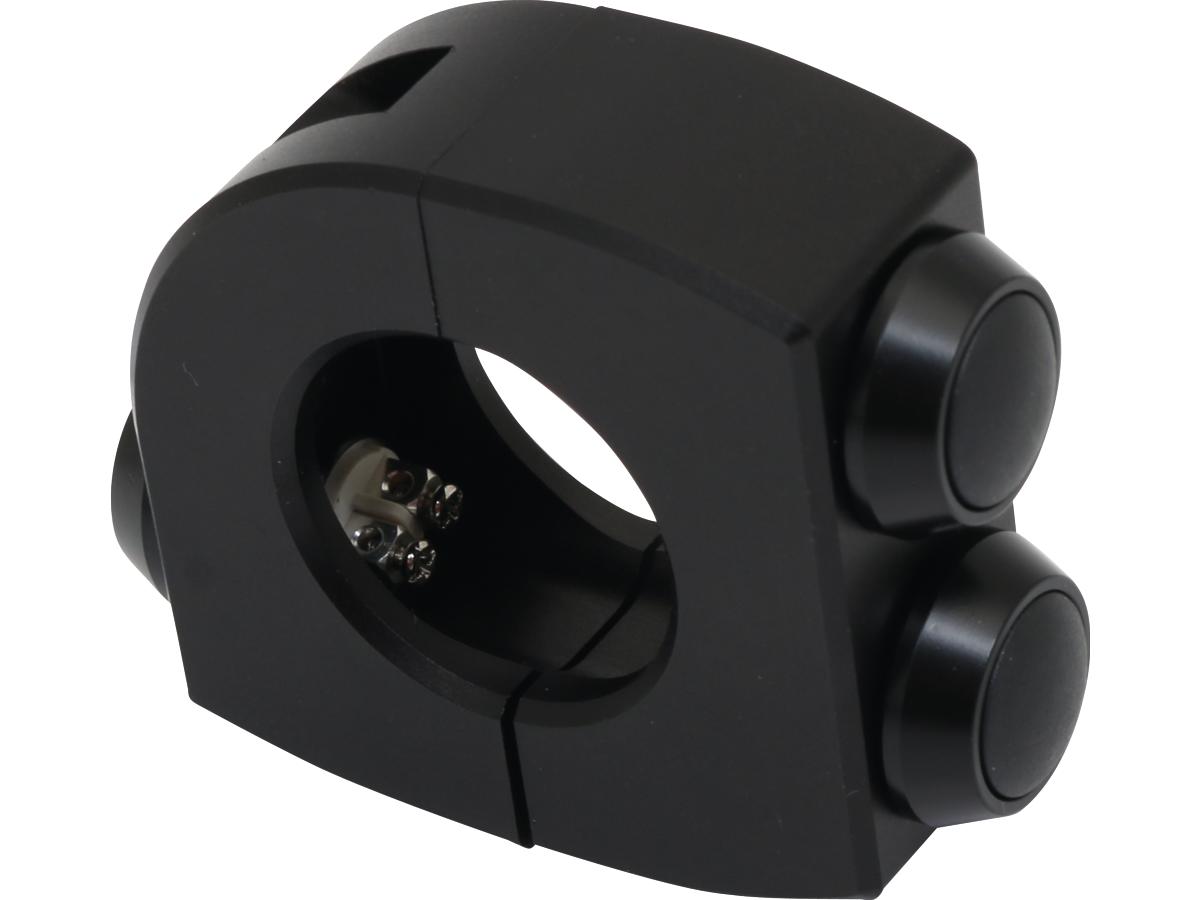 Motogadget Mo.Switch Push Button Clamp For 1" Or 7/8" Handlebars 3 Black Button Gloss Black Anodized Motogadget