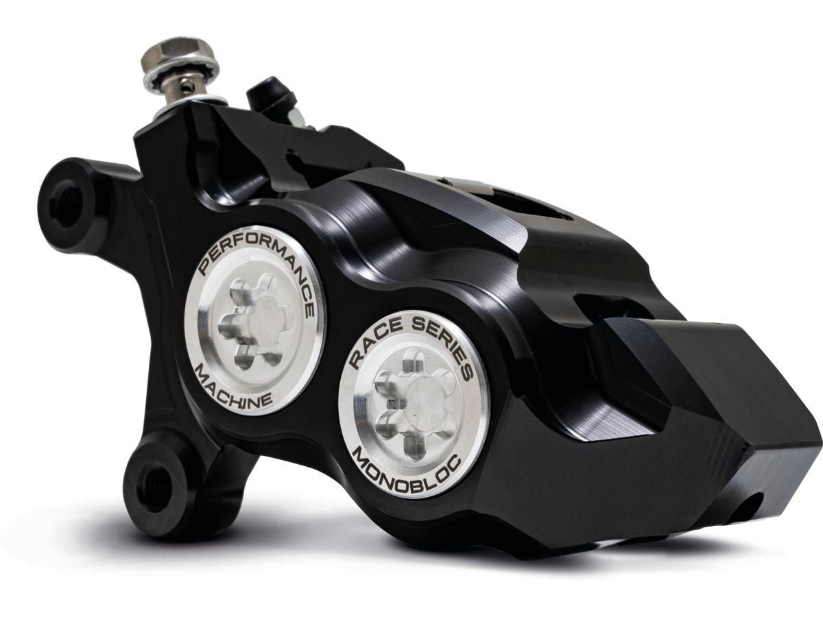 Performance Machine Race Series Monoblock Brake Caliper Clear Anodized Billet Bore Caps Black Anodized Front Left Performance Machine Default Title