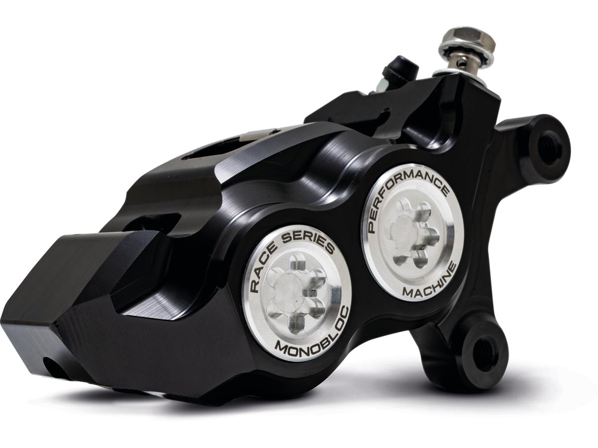 Performance Machine Race Series Monoblock Brake Caliper Clear Anodized Billet Bore Caps Black Anodized Front Right Performance Machine Default Title