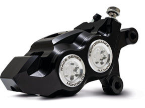 Performance Machine Race Series Monoblock Brake Caliper Clear Anodized Billet Bore Caps Black Anodized Front Right Performance Machine Default Title