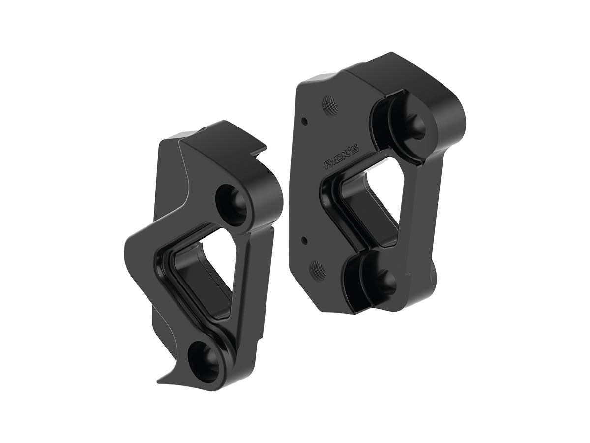 Ricks Motorcycles Oversize Brake Rotor Axial Brake Caliper Adapter For 355mm (14") Rotors Gloss Black Dual Disc Ricks Motorcycles Default Title