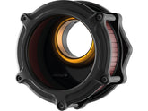 Ricks Motorcycles Good Guys 3 Air Cleaner Transparent Cover, Gold Insert Anodized Black Ricks Motorcycles Default Title