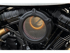 Ricks Motorcycles Good Guys 3 Air Cleaner Transparent Cover, Gold Insert Anodized Black Ricks Motorcycles