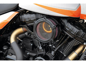Ricks Motorcycles Good Guys 3 Air Cleaner Transparent Cover, Gold Insert Anodized Black Ricks Motorcycles